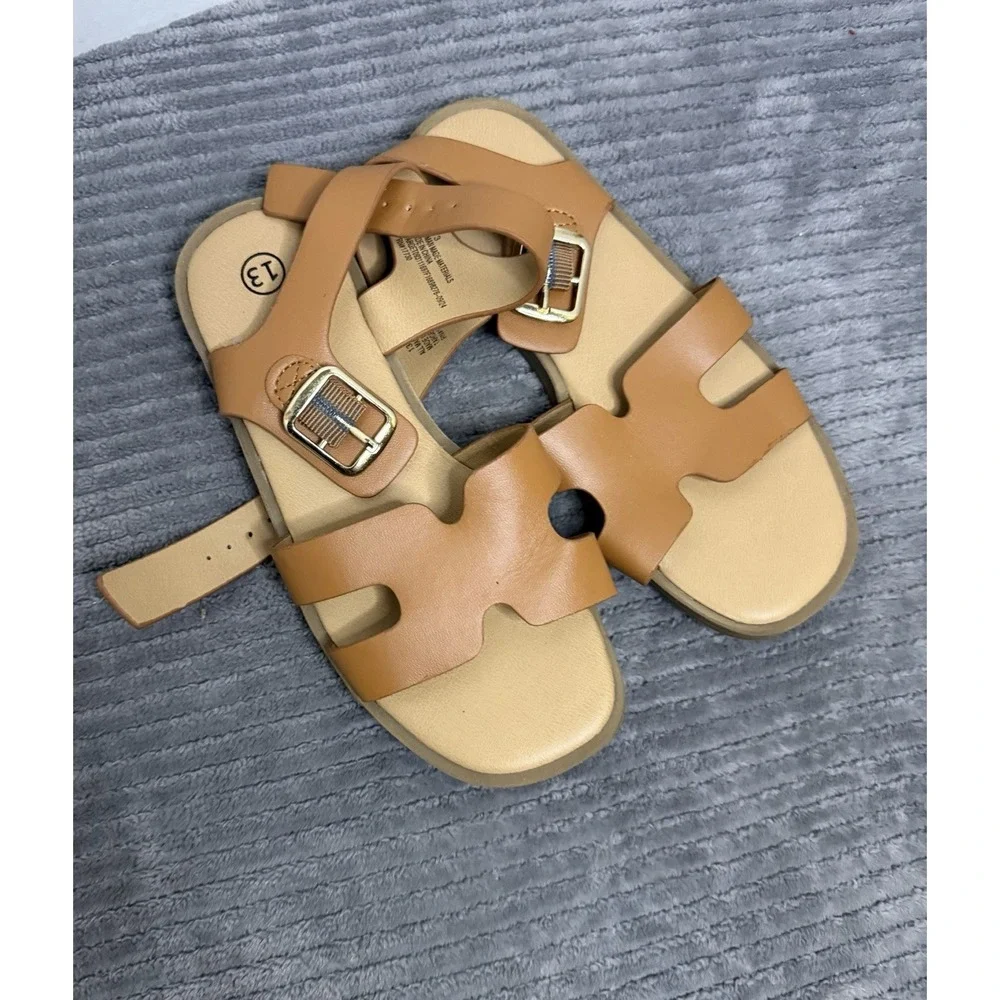 Little Girls Size 13 C Brown Tan Sandals